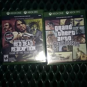Xbox one and 360 rdr goty edition and gta san andr
